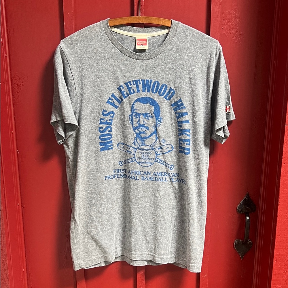 HOMAGE Gray Tee with Blue Moses Fleetwood Walker Graphic